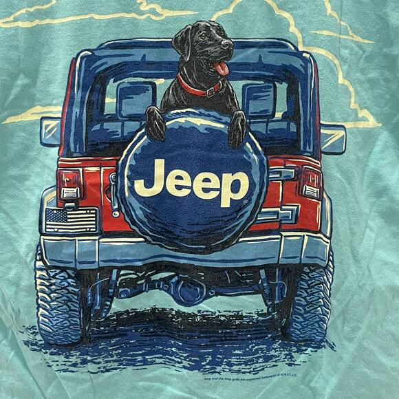 Comfort Colors JEEP A Man's Best Copilot Black Labrador Graphic T-shirt~Adult MD - Picture 2 of 5